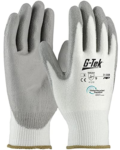 inapa Arbeitshandschuhe Nitril, G-Tek 31-330R: abriebfest, atmungsaktiv, hohe Präzision, recycelt, 1 Paar, Gr. 9, L, weiß/grau