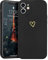 Lafunda Coque Compatible avec iPhone 12, Silicone Coque de Protection Antichoc Housse en Motif de Coeur d'amour Fille Femme Étui Case pour Apple iPhone 12 Noir