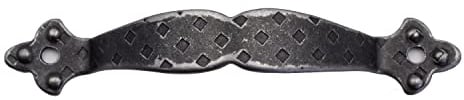 KOMBI 3 pz. Maniglia Ferro Battuto 105x20mm Maniglietta Orizzontale Decorativa Mobili Cassetto Cassettiera Porta Finestra Effetto Vintage Antico Rustico Baule