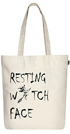 Eco Right Tragetasche aus 100% Bio-Leinen, mit Reißverschluss, umweltfreundliche kleine Tragetaschen für Damen, für Weihnachten, Reisen, Strand und Einkaufen, Witch, Please!, Einheitsgröße, Witch,