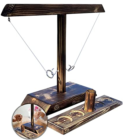 HONGECB Ringwurfspiel Aus Holz, Hook Und Ring Indoor, Wurfspiele, Indoor Wurfhaken Und Kreis, Haken-Ring-Wurfspiel, Geeignet Für Familien-, Klassenkameraden- Und Freundespartyspiele
