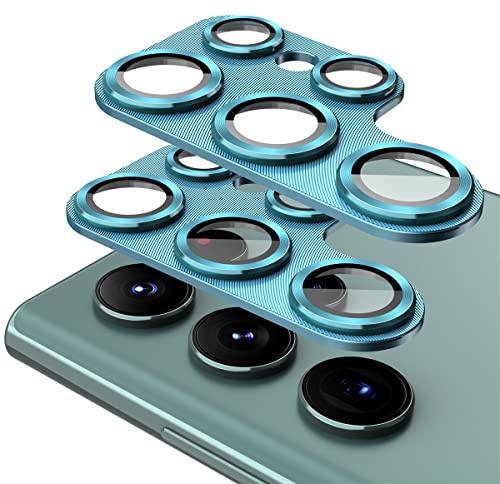 Diruite 2-Pack Compatible with Samsung Galaxy S22 Ultra Camera Lens Screen Protector, HD Tempered Glass + Aluminum Frame Camera Lens Screen Protector