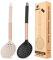 Set di 2 mestoli da cucina grandi con schiumarola, resistenti al calore, senza BPA, antiaderenti, per scolare e friggere