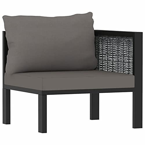 Catherinol Sofa-Eckelement mit Linker Armlehne, Balkonmöbel Kleiner Balkon, Gartenmöbel, Balkon Möbel Für Kleinen Balkon, Gartenlounge, Garten Lounge, Couch, Outdoor Sofa, Poly Rattan Anthrazit
