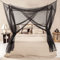 Moskitonetz für Doppelbett Schwarz - 6 Hängeschlaufen und 4 seitliche Öffnungen - dekorative rechteckige Form für Zuhause & Reise - Betthimmel-Aufhängeset & Tragetasche inklusive - 210 x 200 x 200 cm
