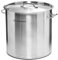 Forgast Pentola Professionale Acciaio Inox 33L Litri con Coperchio, Casseruola Pentola Capiente Induzione Gas Fornello Elettrico, Fondo Spesso Multistrato, Pentole da Ristorante, Argento