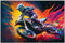 Printonia Leinwand-bild 120x80cm Motocross Motorrad Motorräder Abstrakt Art Wandbild Bilder Dekoration Deko Kunstdruck