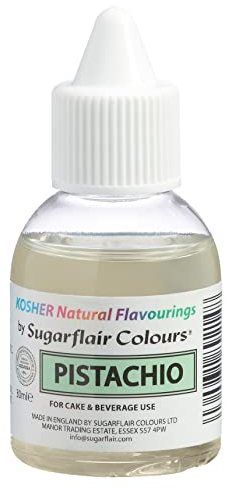 Sugarflair 100% Natural Flavour Estratto di Pistachio, Pistacchio - Aromi Naturale per Torte, Cupcake, Glasse, Pasticcini e Dessert, Aroma Alimentare - Aroma Natural, Kosher - 30 ml