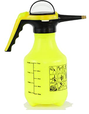 Pulverizadores Pulverizador de presión de acción de la Bomba de 2 litros, rociador de gatillo Amarillo, 2 l, presión Manual de Aire de Aire PRÁCTICO Home Garden Garder rociador de desmalez