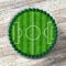 Football Field Pitch Pre Cut Edible Icing Cake Topper 7.5 Inch Round Decoration