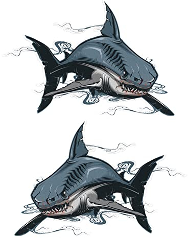LICHENGTAI Autoaufkleber Hai Motiv Dekorativer Aufkleber 3D shark Lustiger Aufkleber Selbstklebend Aufkleber Fenster Wasserfest Autoaufkleber Autosticker Decal Aufkleber Sticker für Autos SUV LKW