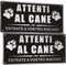 Cartello Attenti Al Cane Alluminio Spazzolato 15x30cm, Attenti al Cane Metallo, Protezione UV, Impermeabile, Con Fori, Nero
