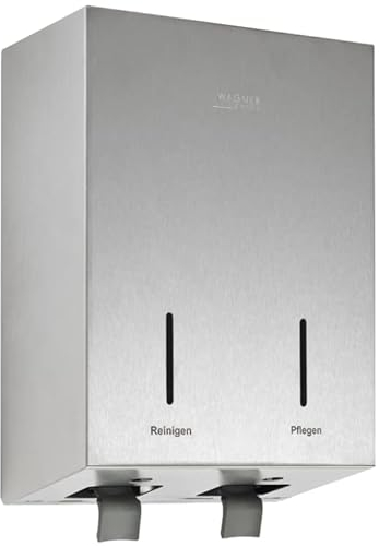 Wagner Ewar Doppelspender Seife/Lotion Edelstahl Wandmontage 950 ml Flaschen WP585, Variante:Edelstahl matt