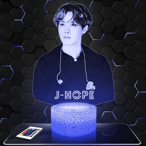 Lampe J-Hope B deko Zimmer Mädchen Lampe 3D J-Hope Bobjekt k-pop Korea Koreanischer Pop Geschenk gedämpftes Licht Nachtlicht deko Büro. Eigenartig Geschenk Weihnachten Teenager TOP