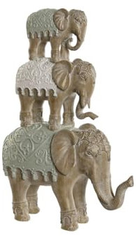 Home ESPRIT Dekofigur, Weiß, kolonialer Elefant, 24,5 x 9,5 x 35 cm