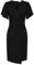 GRACE KARIN Robe de Soirée Femme Manche Courte Mousseline Vintage Robe Col en V Surplis Foncée Noir -1 M