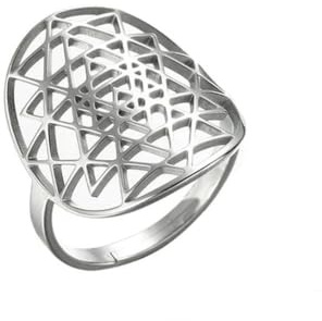 Gu Feng Sri Yantra Meditationsring Frauen Edelstahl Gold Farbe geometrisch verstellbar Finger Ringe Schmuck Geschenk