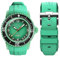 BONACE Armband für Blancpain Swatch,gebogenes,weiches Gummi,Ersatzband für Swatch Blancpain Fifty Fathoms,22 mm Schnellverschluss-Armband für Blancpain x Swatch Herren Damen (Grün)