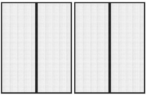 vidaXL 2x Türvorhang Insektenschutz mit Magnet Fliegengitter Tür Mückenschutz Magnetvorhang Balkontür Fliegennetz Schwarz 230x160cm