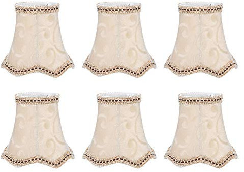 6 Stück Stofflampenschirm Wandlampe Abdeckung Kronleuchter Schatten für Hause Dekoration, einfache Installation, geeignet für E14 Lampenfassungen