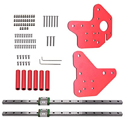 FEYLIE Riel de guía con deslizadores, para Ender-3/CR10 Dual Z-Axis MGN12C Kit de rieles lineales con soporte de montaje de placa de fijación para Ender-3/3Pro/Ende-3 V2 CR10/10S