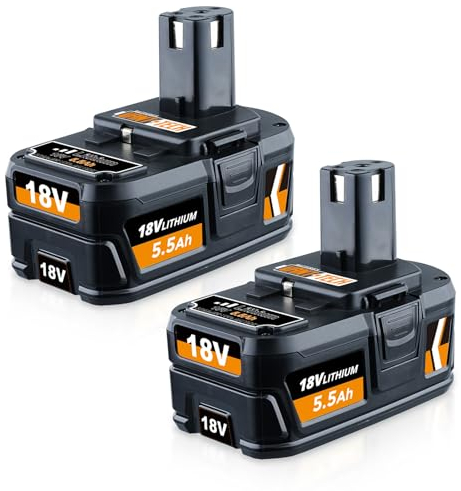 VANTTECH 2 Stück P108 18V 5.5Ah Li-Ion Akku Ersatz für Ryobi One+ RB18L40 RB18L50 RB18L25 RB18L13 P108 P107 P122 P104 P105 P102 P103