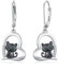 MEDWISE Schwarze Katze Ohrringe 925 Sterling Silber Herz Hängend Ohrringe Katze Schmuck Geschenk Hypoallergener für Mädchen Damen Ehefrau Mutter Frauen Kinder