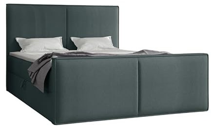 Imebel Boxspringbett 140 x 200 cm mit Bettkasten CALIPSO - Bett mit Stauraum und Topper - Bett mit Matratze - Stoffbezug