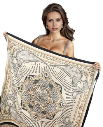 LA FERANI Designer Damen Seidentuch Rosa klassisch Halstuch Seide Chiffon Schal formelle Anlässe Tuch Umschlagtuch leicht 90x90cm Bandana Seidenschal Geschenk Stola Tochter Mutter (Model 21)