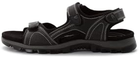 camel active Herren Sandalen aus perforiertem Leder Schwarz, menswear-41