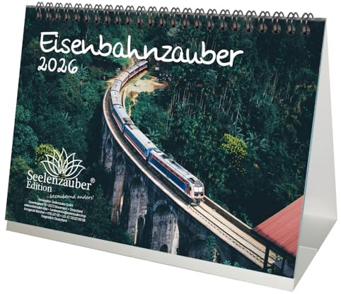 Seelenzauber Eisenbahnzauber DIN A5 Tischkalender für 2026 Eisenbahn