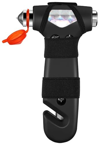 Guyode Marteau de Sécurité pour Voiture, Brise Vitre Outil 3 en 1 | D'évacuation d'urgence avec Coupe Ceinture de Sécurité pour Femme, pour Secours de Voiture, pour à Divers Véhicules