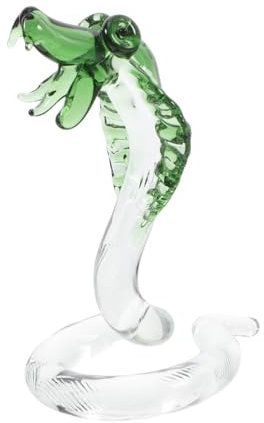 Veemoon Year Snake Hand Blown Glass Miniature Figurine Unique Decor for Home Living Room Accent Artistic Painted Crystal Snake Collectible for Birthdays