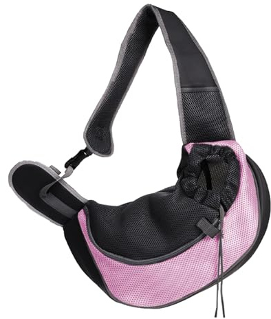 Tragetasche Hund, Hunderucksack, Hundetragetasche Bis 7.5kg, Haustier Umhängetasche, Verstellbare Tragetasche Hund Für Spaziergang Aktivitäten Im Freien Und Ausflüge (Rosa, S)