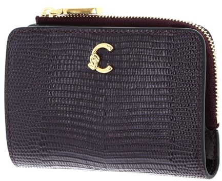 Coccinelle Leder Geldbörse C-Me Lizard Wallet Prune dunkelviolett