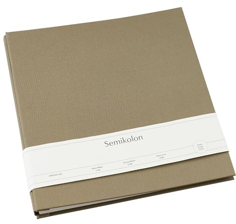 Semikolon 600031 Schraubalbum Large 28 x 31 cm - mit 20 cremeweißen Seiten, erweiterbar - fango beige