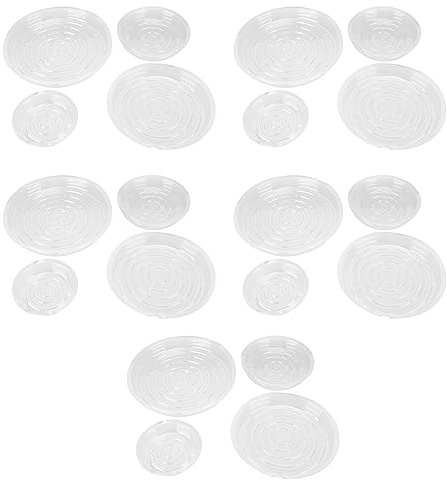 QWUUYEC 20 Pièces Coupelles pour Plantes, 6 à 12 Pouces, Plateau Égouttoir en Plastique Transparent Résistant - Protection Sols, Facilité d’Entretien, Usage Intérieur et Extérieur
