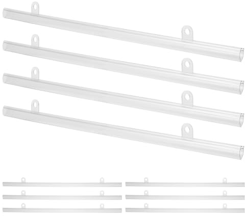 KAILIKETIY Barra Porta Poster in Pvc 40 Cm Ganci per Montaggio a Parete, Set da 10 Pezzi per Espositori Pubblicitari in Supermercati e Centri Commerciali, Palo di Sospensione Stabile e