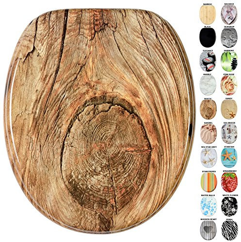 Sanilo Soft Close Toilet Seat, Wide Choice of New Toilet Seats, Stable Hinges, Easy to Mount (Rustic)