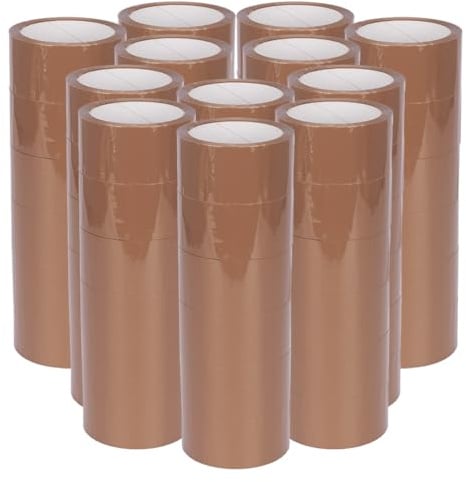 verpacking Klebeband Braun 50 mm x 66 m [Stückzahl wählbar] leise abrollend Packband Paketklebeband Verpackungsklebeband 72 Rollen