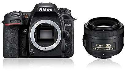 Nikon D7500 Digital SLR im DX Format mit Nikon AF-S DX 35mm 1:1,8 (20,9 MP, EXPEED 5-Prozessor, AF-System mit 51 Messfeldern, ISO 100-51.200, 4K UHD Video incl. Zeitraffer Video)