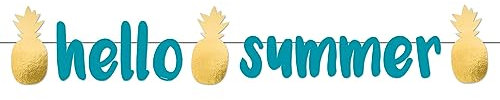 Amscan 9903314 - Partykette Pineapple Vibes Papier 125 x 18 cm, Girlande, Banner, Dekoration