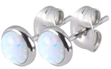 FILANGO Chirurgenstahl Ohrstecker SYNTHETISCHER OPAL - Rot, Rosa, Blau, Schwarz, Grün, Lila, Pink, Weiß