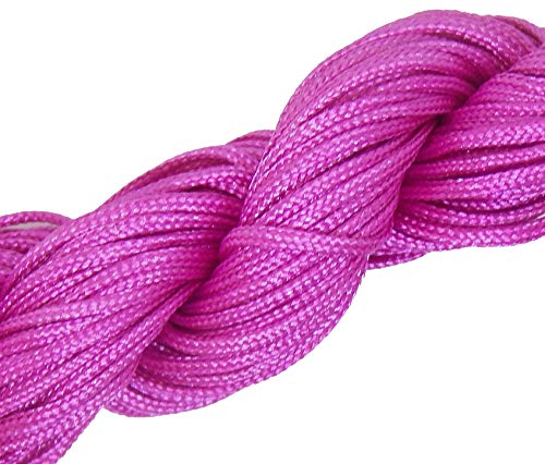 Perlin 30 Meter Makramee Garn Lila 1mm Schnur, Schmuckschnur, Schmuckfaden für DIY Handwerk Machen (Violett)