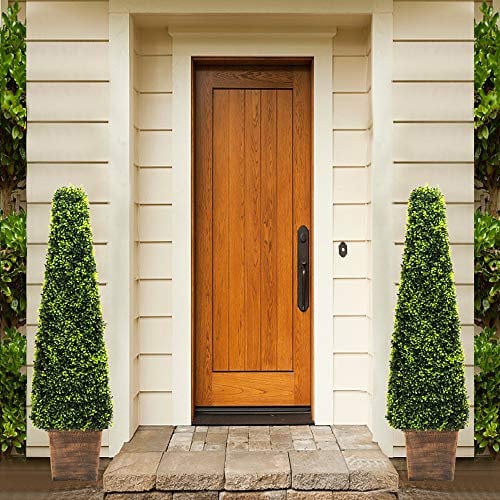 INMOZATA Pair of Artificial Topiary Pyramid Cone Tree Boxwood Plant 4t/120cm High for Garden Indoors Outdoor