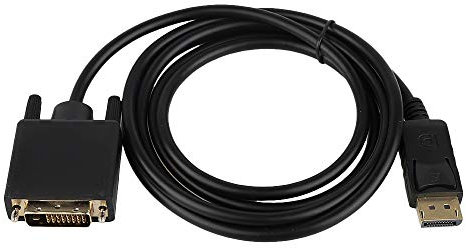 Câble adaptateur DP vers DVI DisplayPort vers DVI Cordon plaqué or 1,8 m Noir