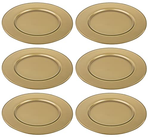 Barski Glass - Charger - Plate - Set of 6 Chargers - Gorgeous Gold - Plates are 12.5 Diameter - Made in Europe