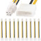 Xiatiaosann P4 ATX a LP4, adattatore di alimentazione femmina Molex 4 pin maschio a 4 pin ATX scheda madre per Pentium 4, per scheda madre ATX 4 pin, 20 cm 8 pollici, 10 pezzi
