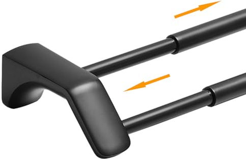 Hoimpro Double porte serviette de bain réglable de 35 à 64 cm en acier inoxydable SUS304 pour salle de bain, support mural de style hôtel avec vis, barre porteserviette