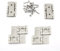 Pro Bamboo Kitchen 4 Stück Bildschirmscharniere, 360 Grad drehbar, Eisenscharnier, 46 x 43 mm, Möbelscharniere, doppeltwirkend, mit Befestigungsschrauben, Weiß, Nickel